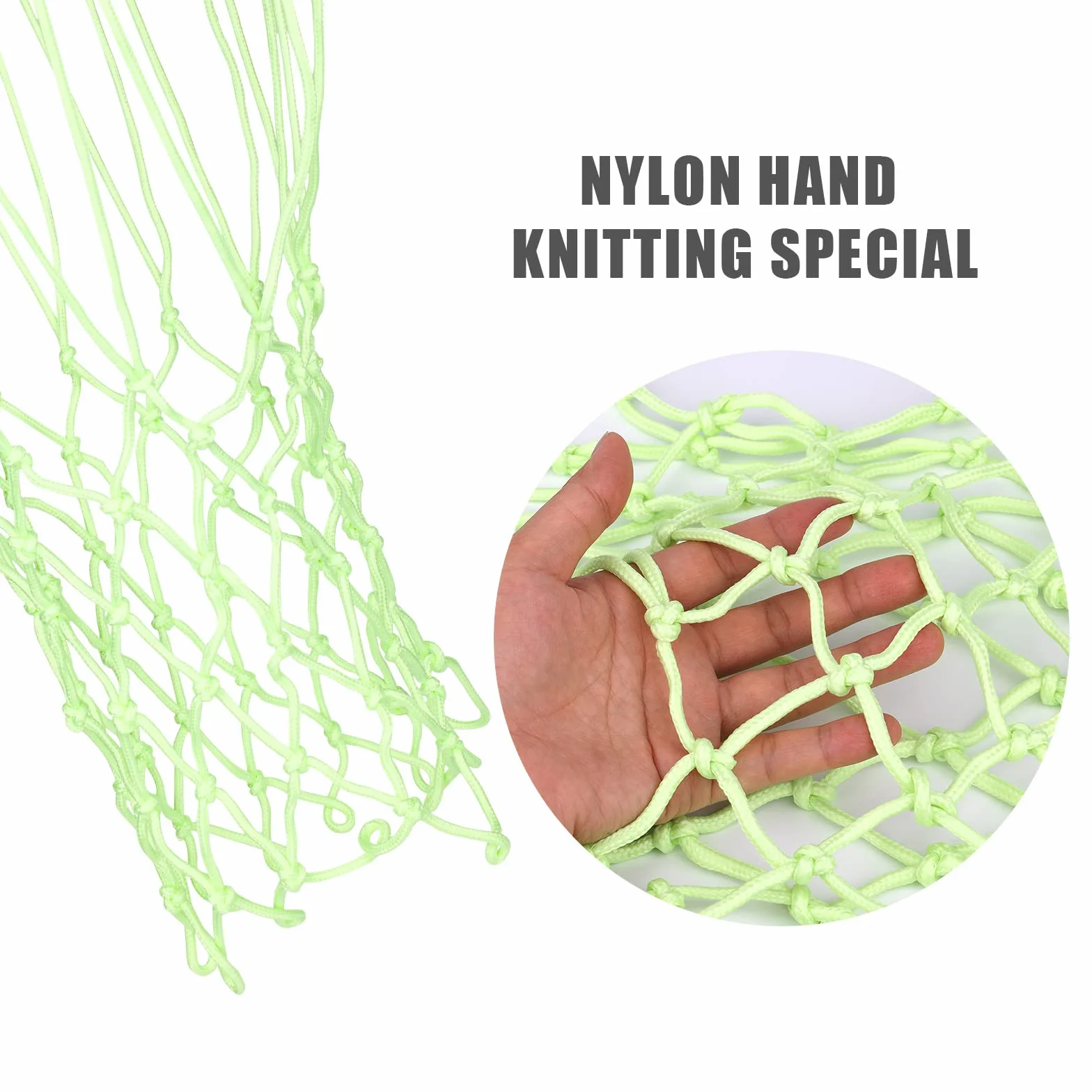 Rete da Basket Luminosa SAVITA Nylon Robusto 12 Loop Verde Energia Solare