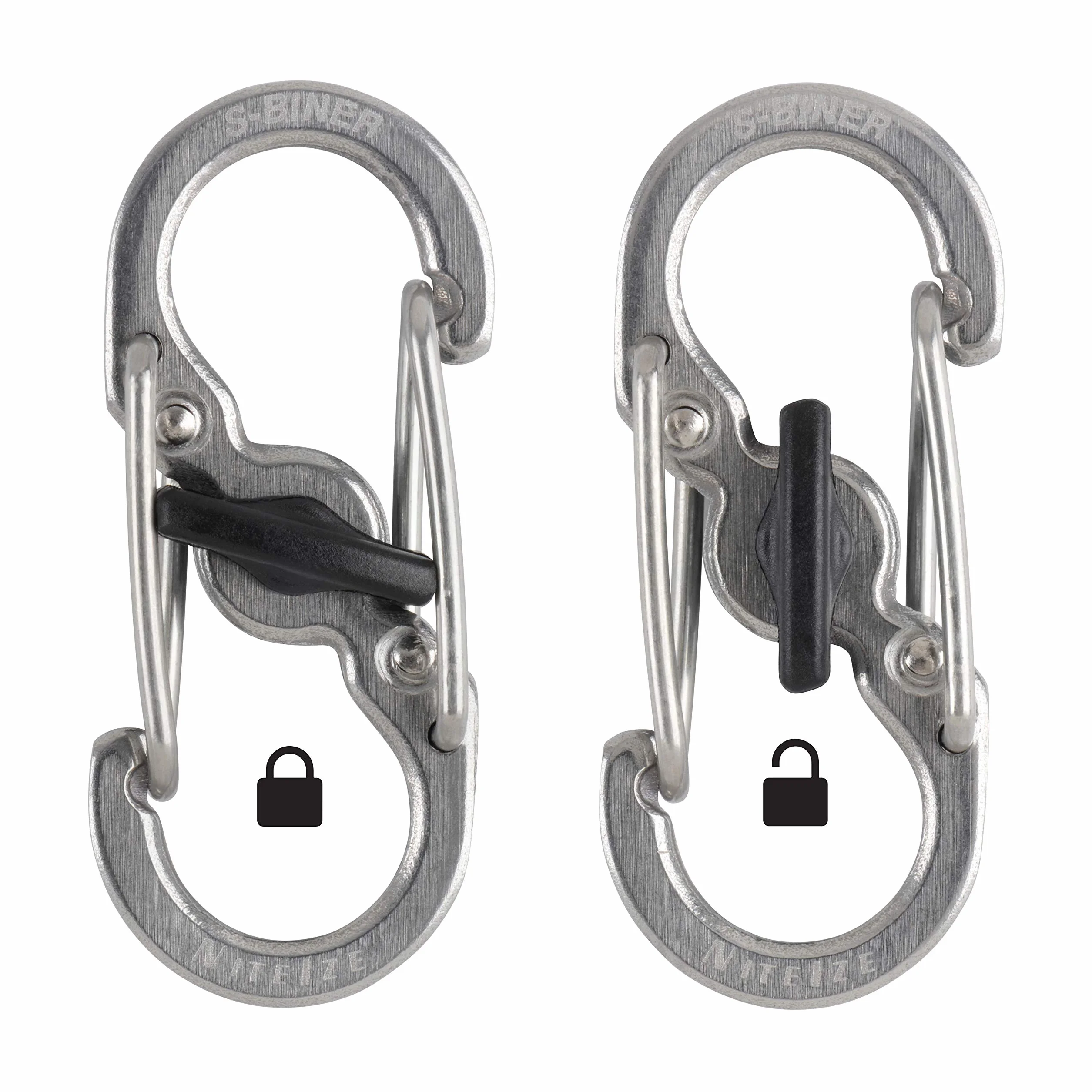 NiteIze S-Biner Microlock Doppio Moschettone Acciaio Inox