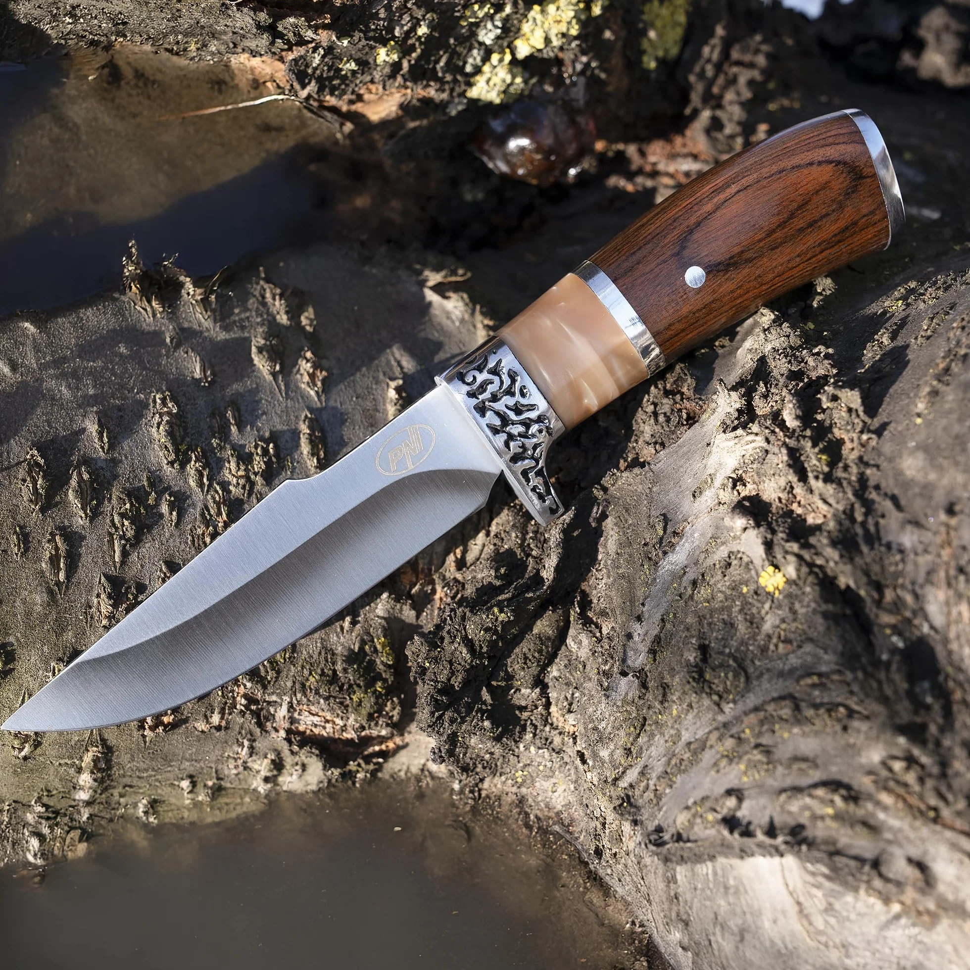 PNI Hunting H100 Coltello da caccia 215 mm con fodero