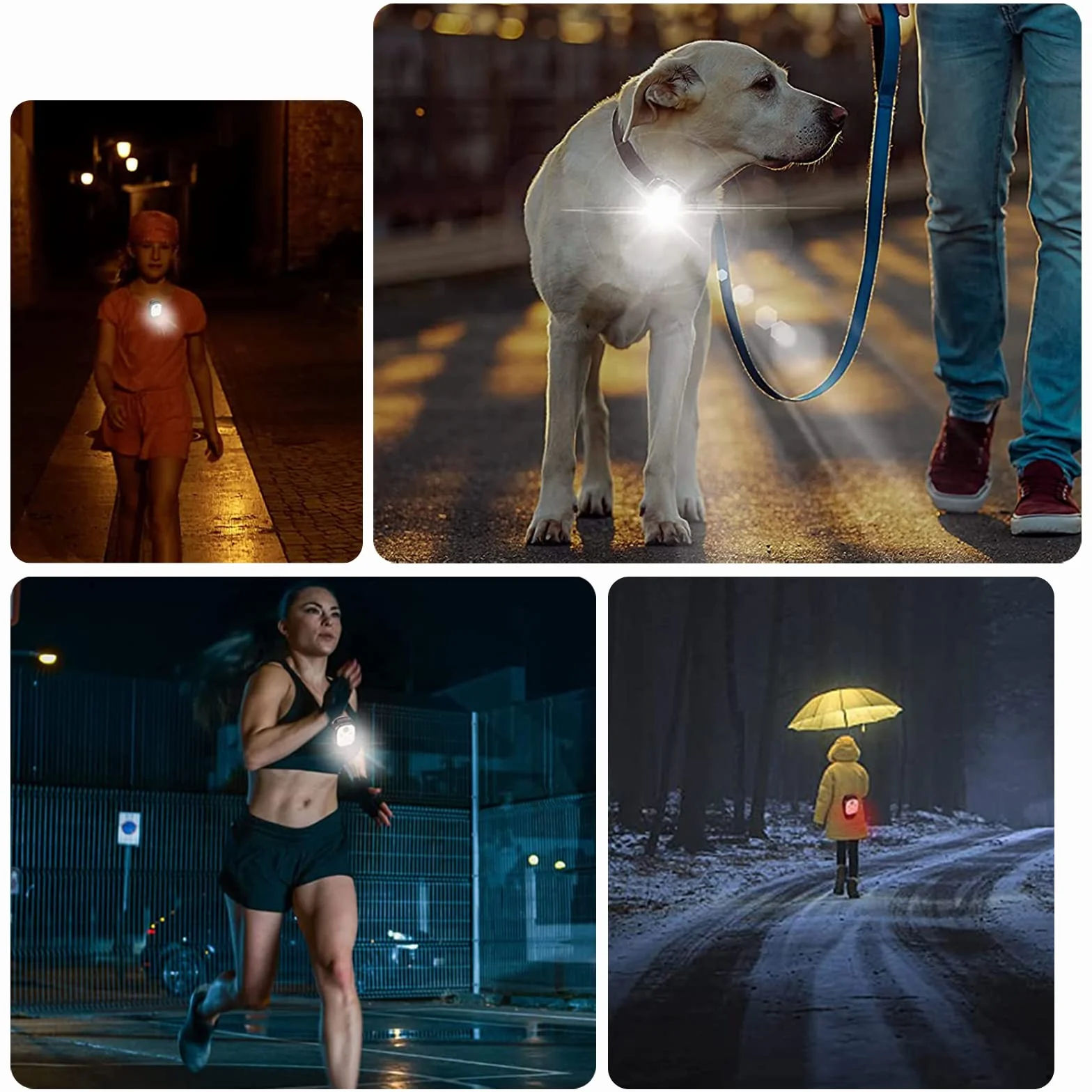 Clip Luce LED per Corsa e Jogging: 2 Pezzi Riflettenti USB Ricaricabile, Clip-on per Jogger, Mini Faro da Testa per Corsa all'Aperto