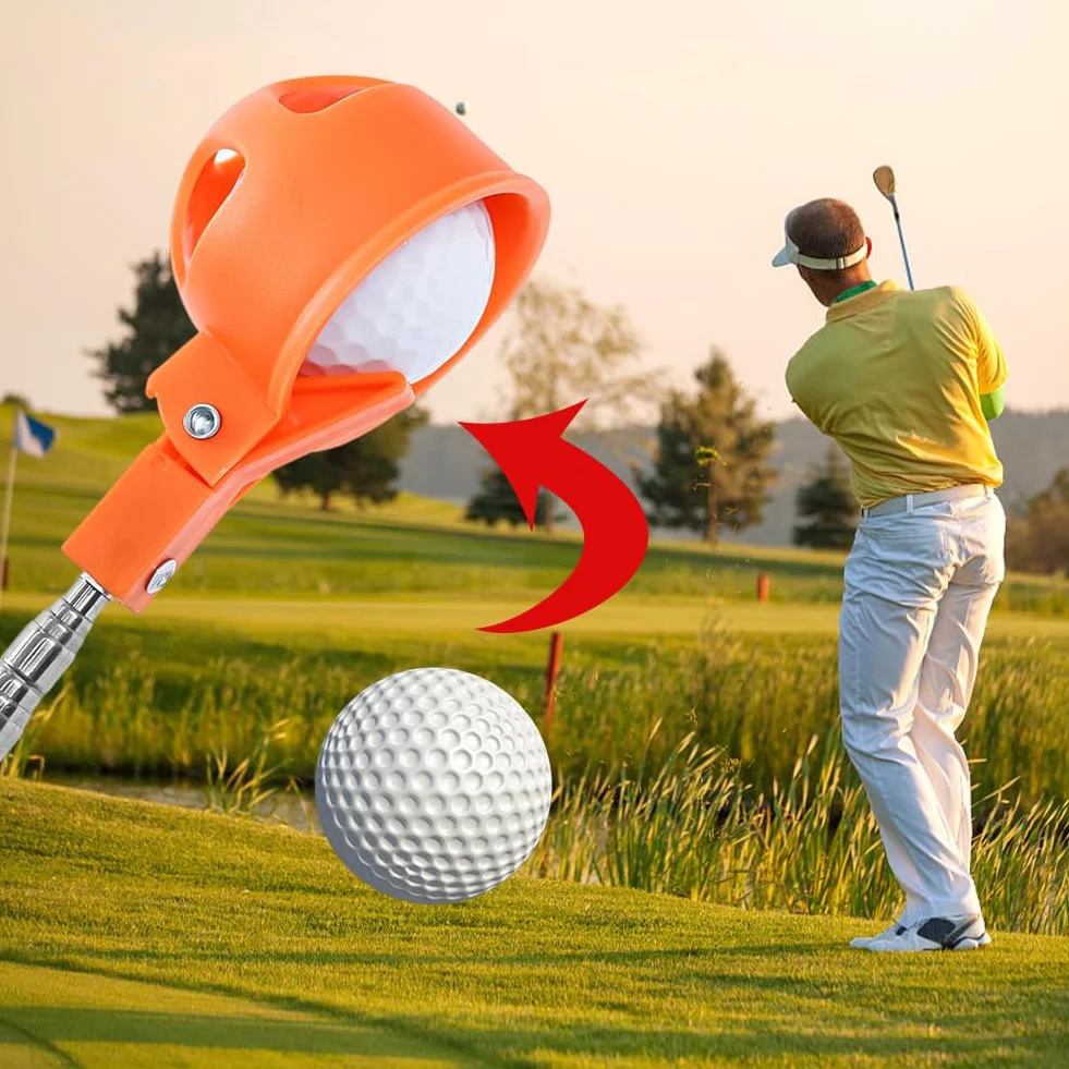 Paletta telescopica portatile per raccogliere palline da golf, con clip di bloccaggio