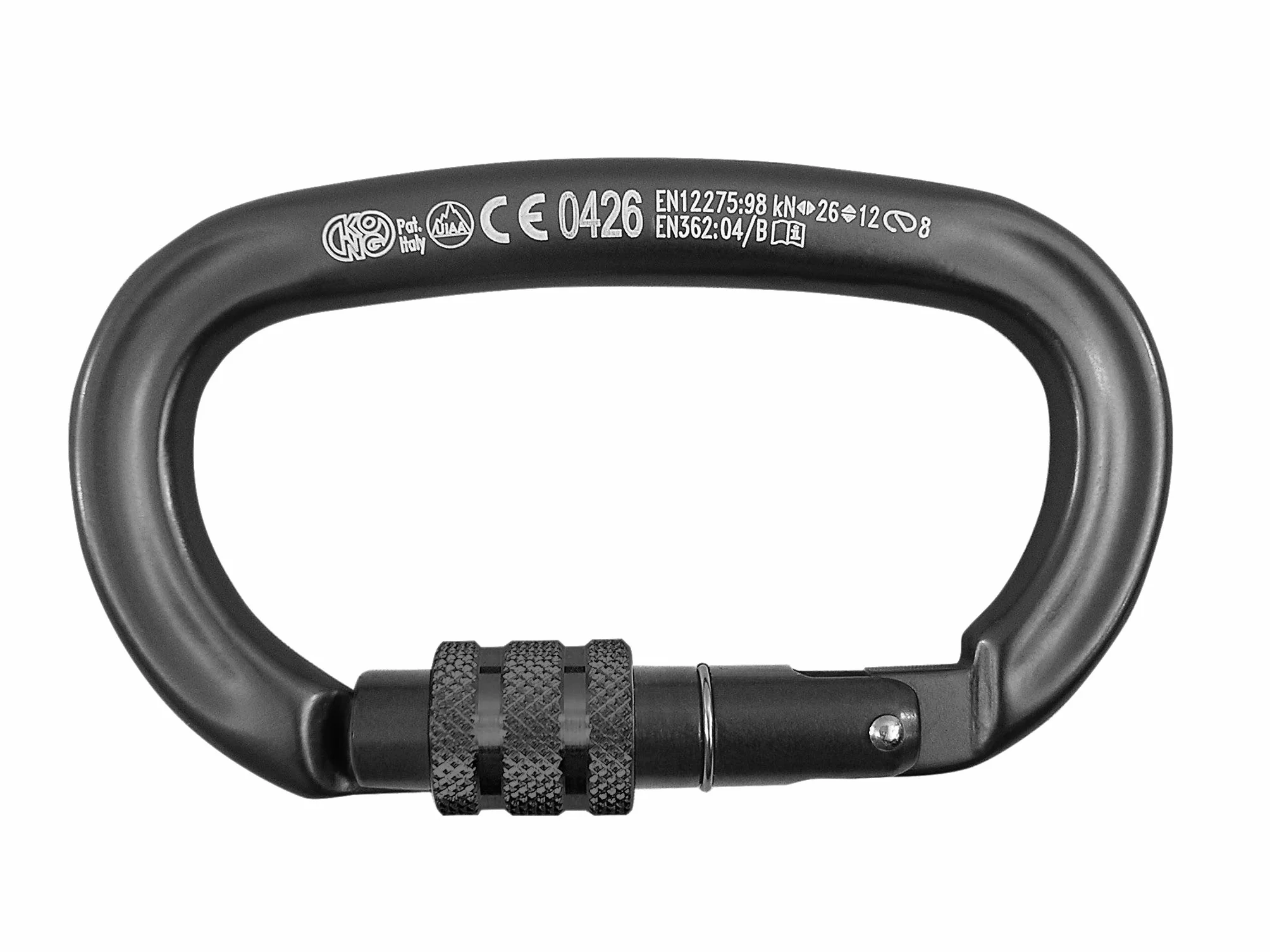 Kong Ovalone Alu Screw Sleeve Moschettone Ovale Alluminio Keylock CE EN 362 EN 12275 UIAA 72g