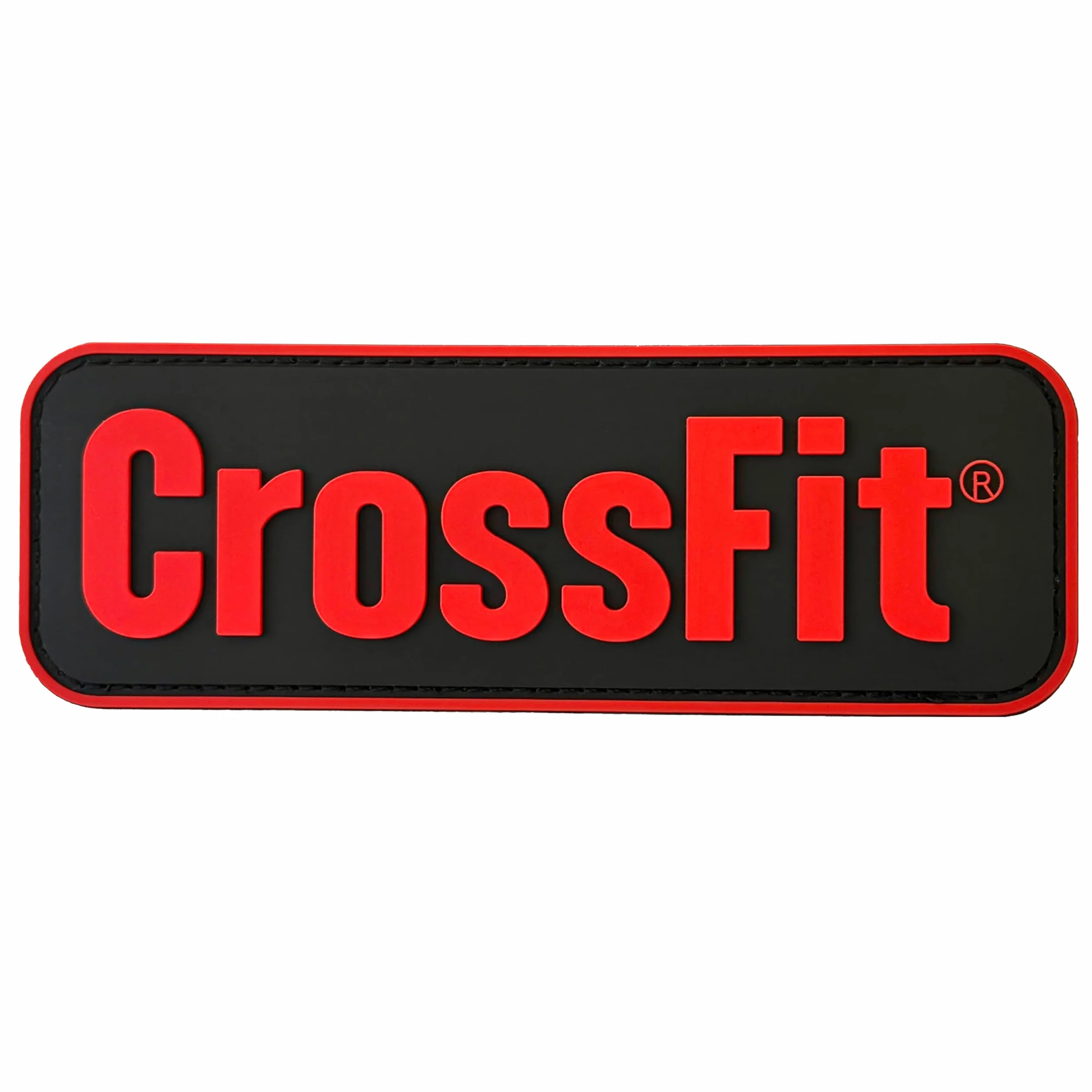 Toppa PVC CrossFit 3D Relief compatibile chiusura a strappo maschio femmina rosso nero