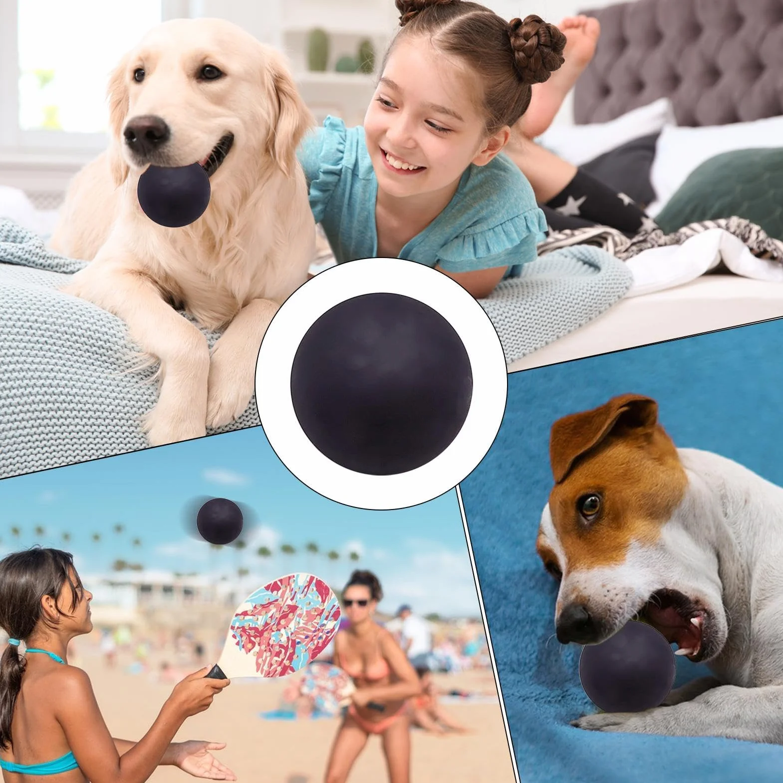 Palline da squash altamente elastiche, facili da saltare, per bambini e animali domestici, in gomma ben visibili