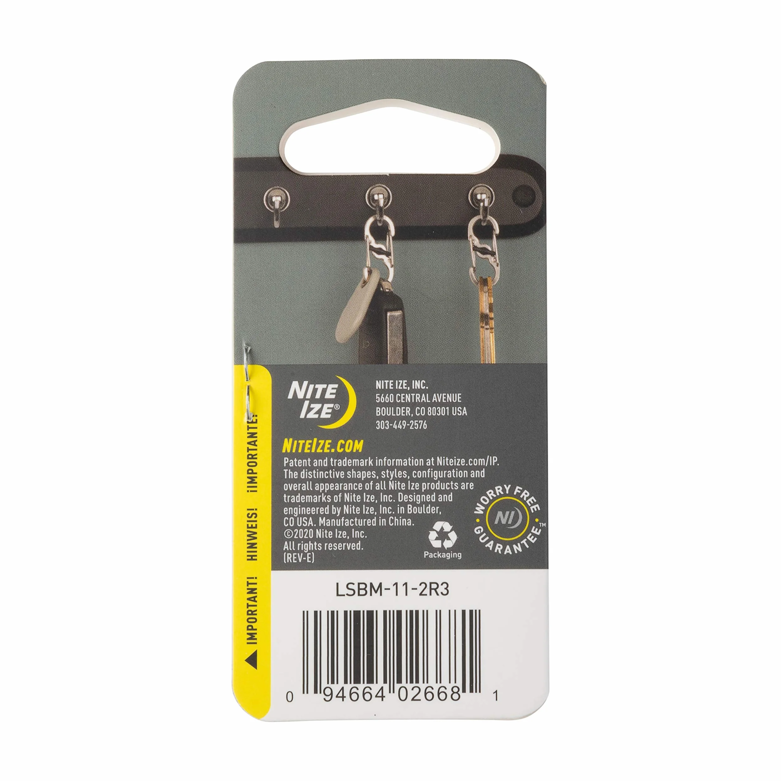 NiteIze S-Biner Microlock Doppio Moschettone Acciaio Inox