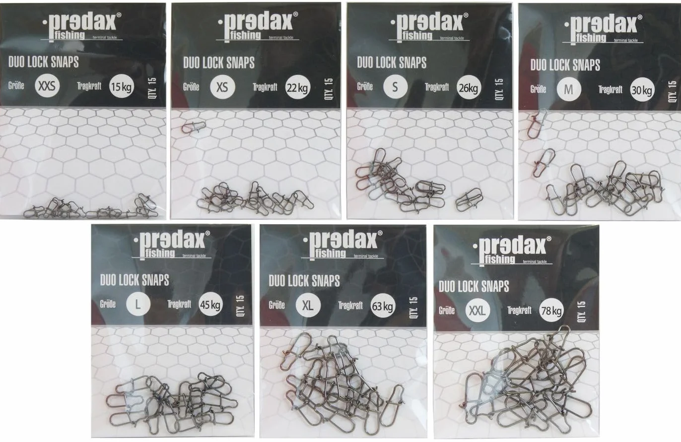 Predax Duo Lock Snap XS 22kg, snaps per pesci predatori, gancio per esche artificiali