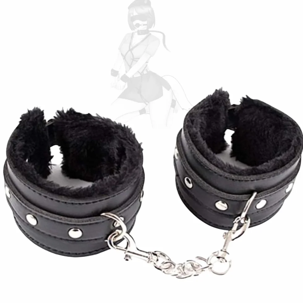 Manette di Peluche in Pelle Regolabili per Giochi di Ruolo di Coppia