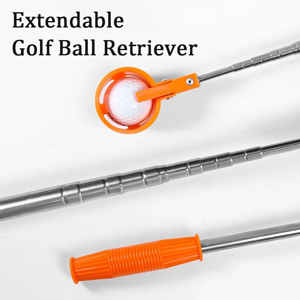 Paletta telescopica portatile per raccogliere palline da golf, con clip di bloccaggio