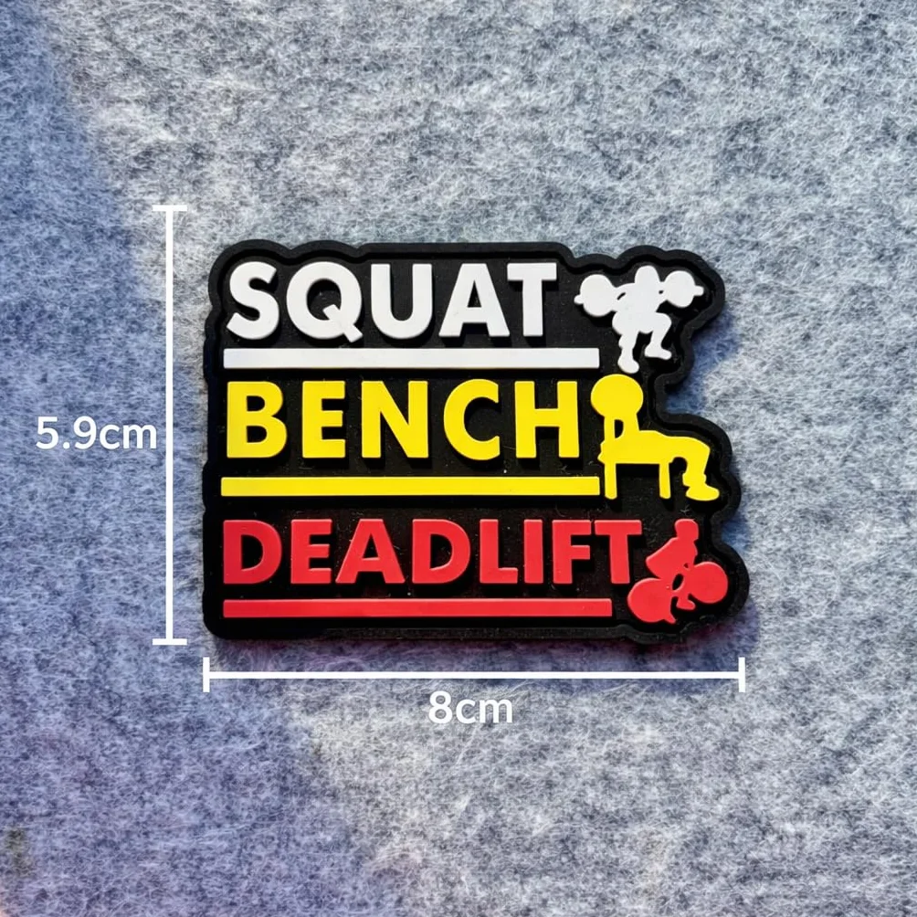 Toppa SQUAT BENCH DEADLIFT in PVC 3D – Patch per Zaino Palestra – Powerlifting Accessorio Sportivo