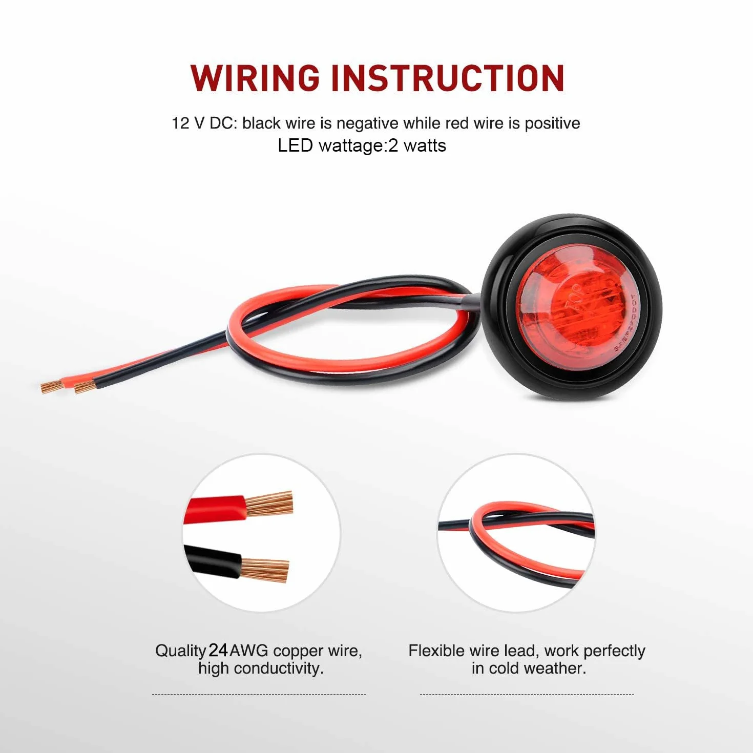 GUUZI 5 Luci LED Impermeabili 12V Rosso Ambra Blu Verde Bianco Illuminazione Subacquea