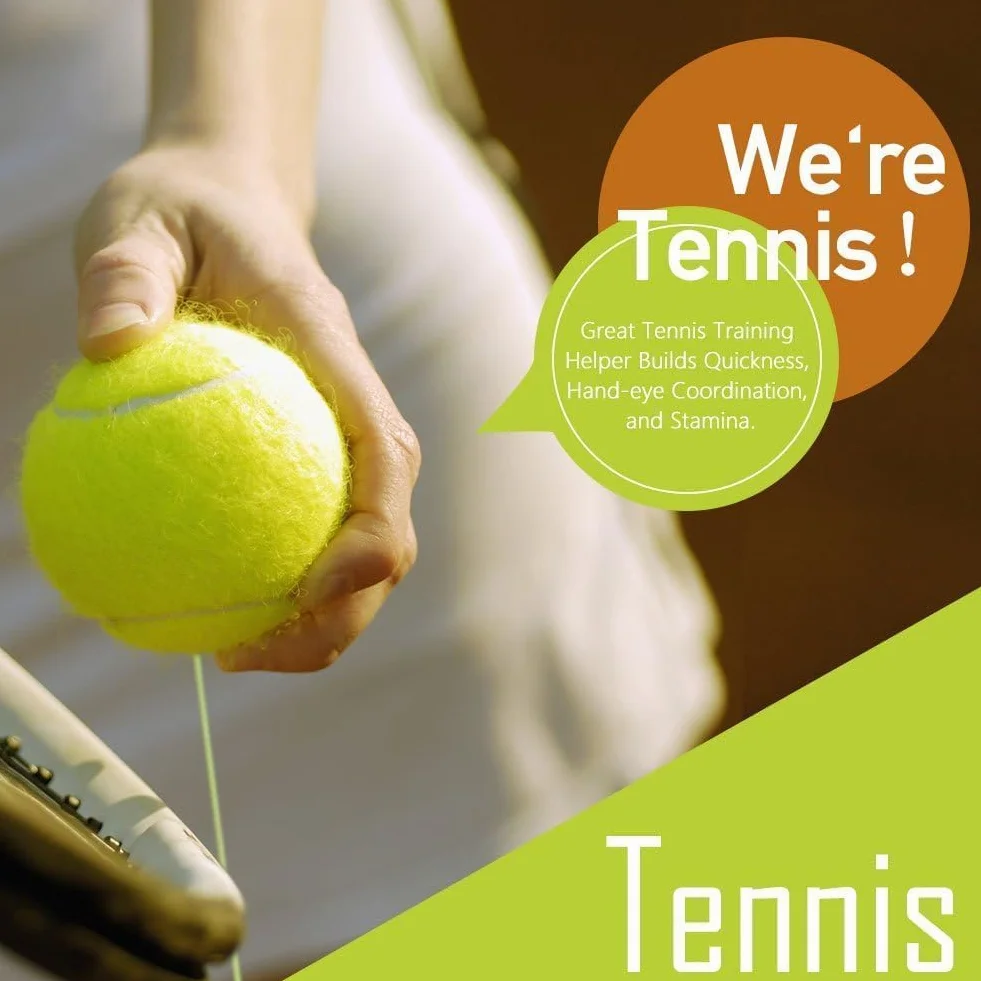 HERCHR Allenatore di Tennis Rimbalzo, Tennis Trainer Base Dispositivo di Allenamento per Tennis Ball Rebounder Attrezzatura da Tennis Portatile Auto-Pratica