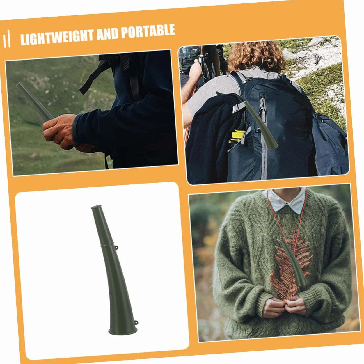 GARVALON Corno Portatile in Plastica Verde Militare per Tifo Calcistico