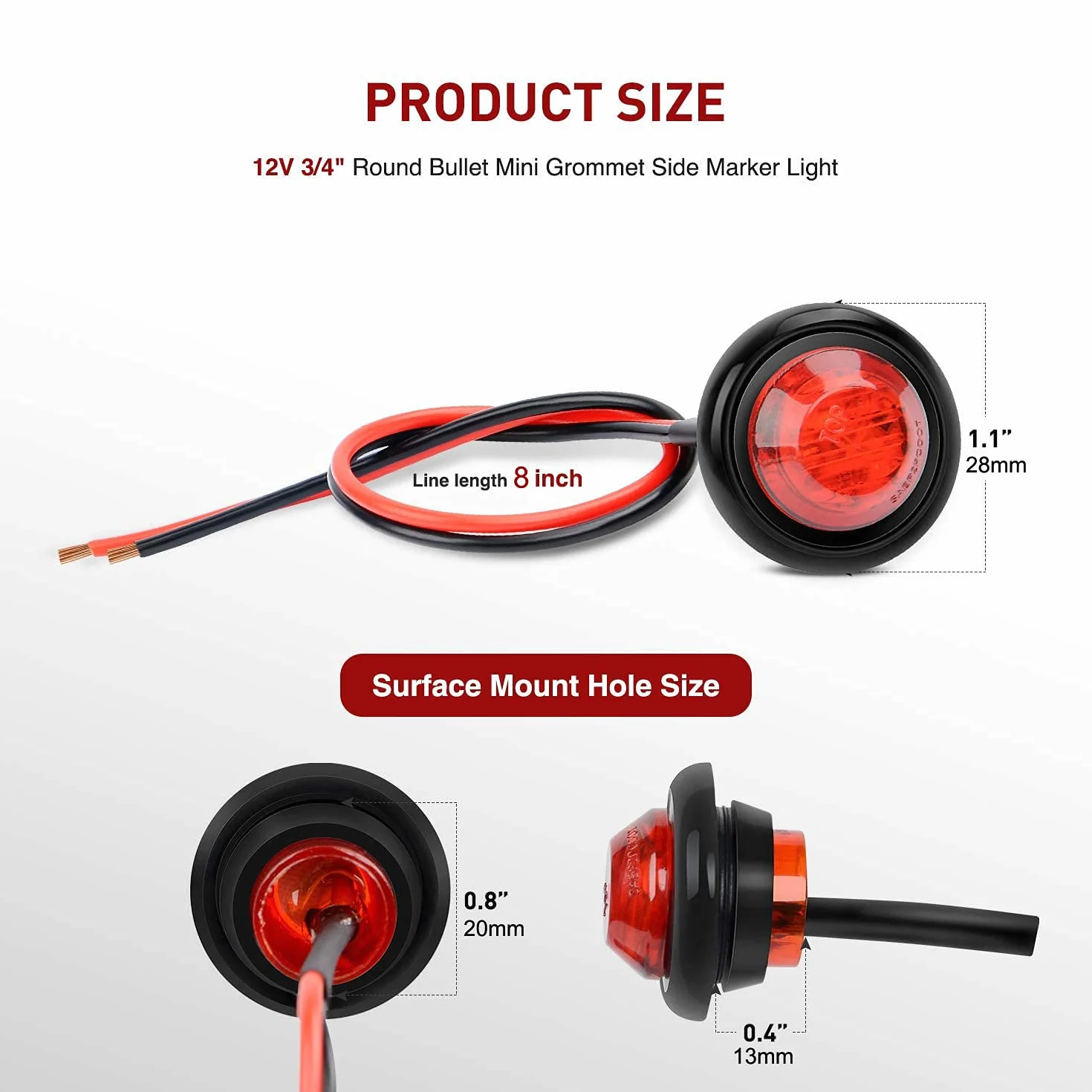 GUUZI 5 Luci LED Impermeabili 12V Rosso Ambra Blu Verde Bianco Illuminazione Subacquea