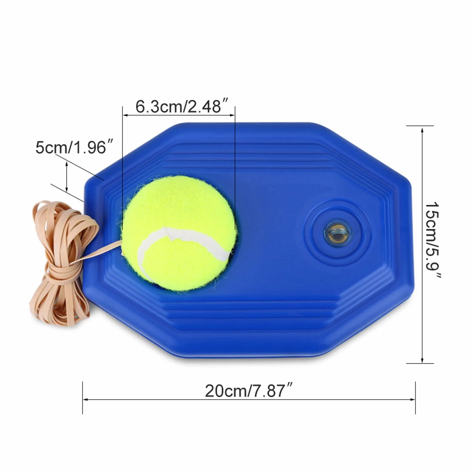 Set Base per Palline da Tennis, Allenatore per la Schiena con Corda Elastica in Gomma
